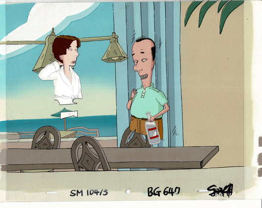 David Spade Production Cel and Drawing and OBG Background from Sammy Production TV Cartoon SNL Alum 2000 BB-46