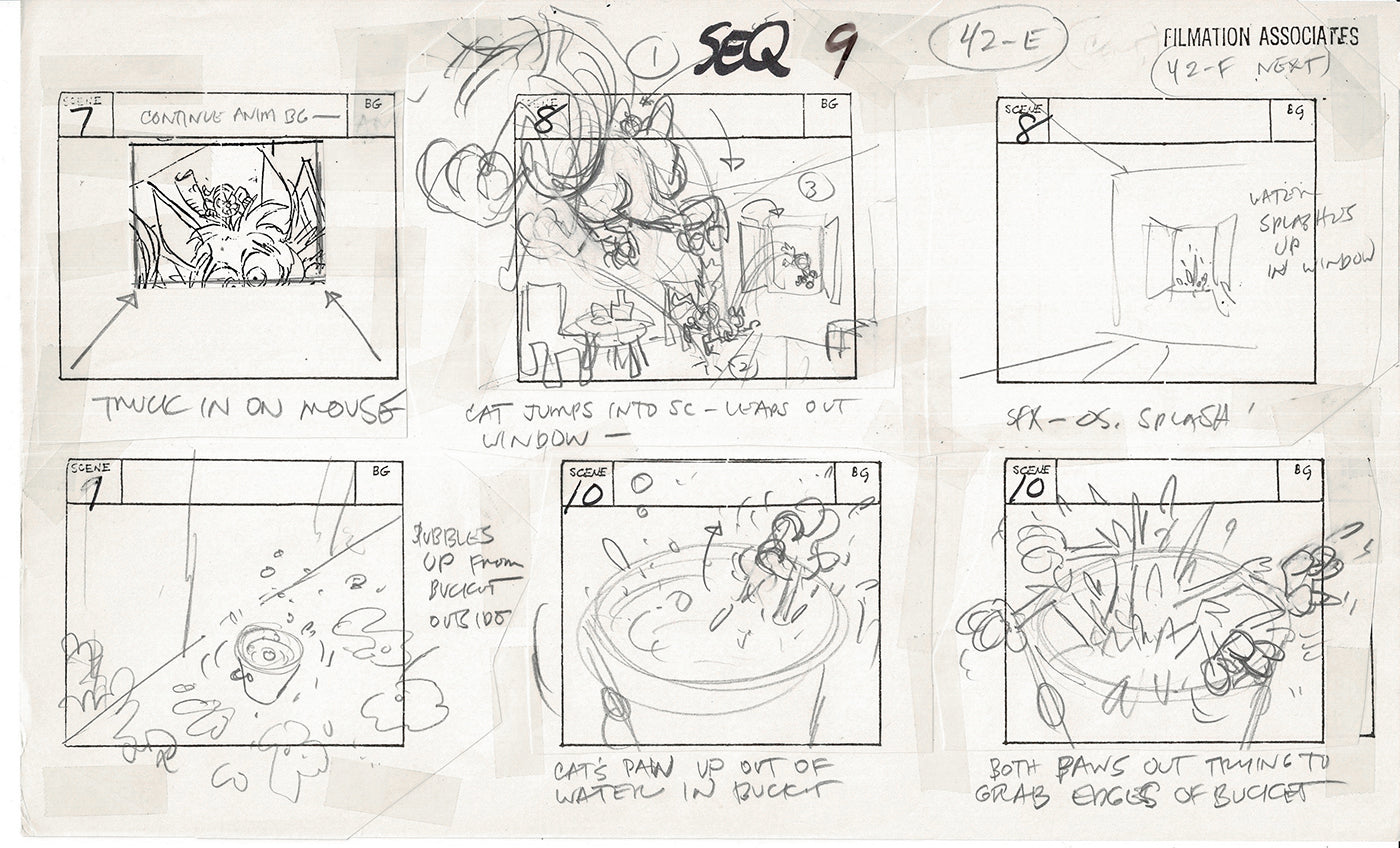 Treasure Island Storyboard Art Cartoon 2 Pages Stevenson Filmation WB 1973 A-47