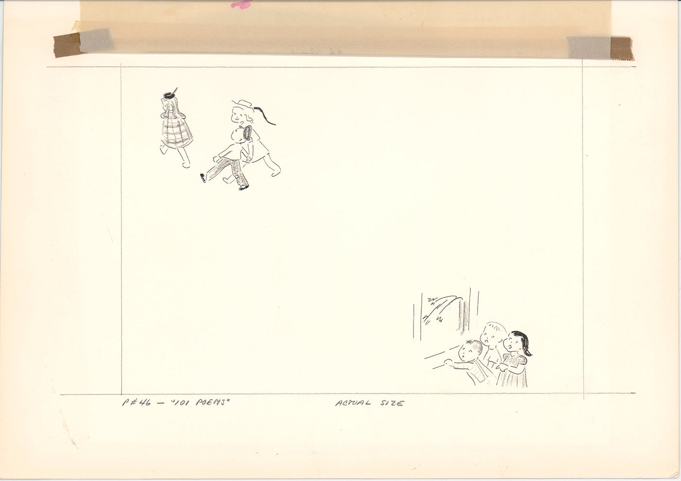 Illustration Book Page Original Drawing by Lowenheim c1978 Samuel Lowe T045