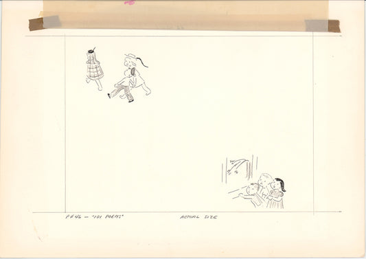 Illustration Book Page Original Drawing by Lowenheim c1978 Samuel Lowe T045
