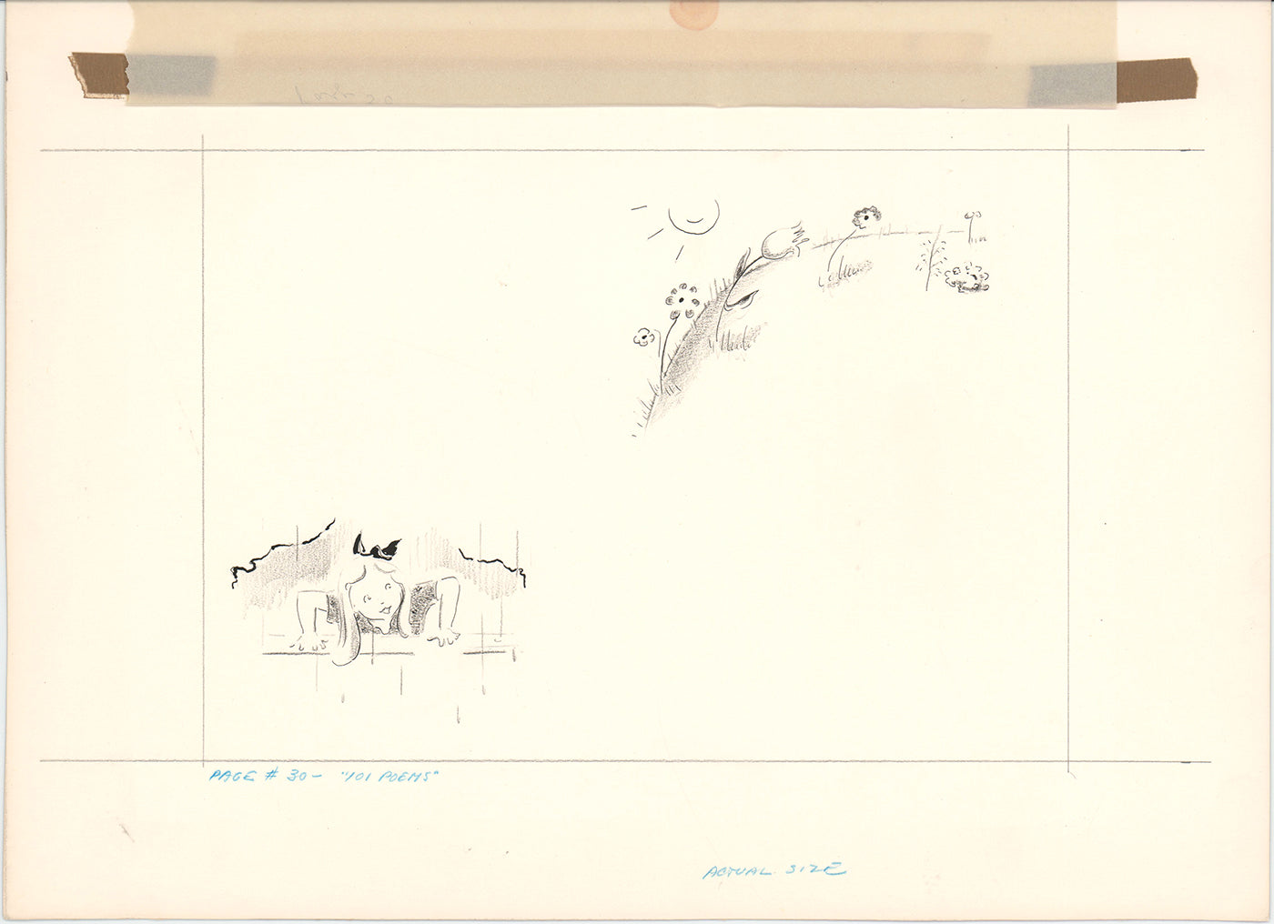 Illustration Book Page Original Drawing by Lowenheim c1978 Samuel Lowe T047