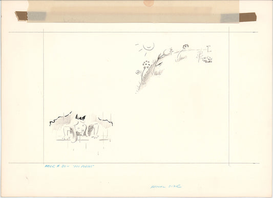 Illustration Book Page Original Drawing by Lowenheim c1978 Samuel Lowe T047