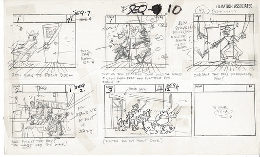 Treasure Island Storyboard Art Cartoon 2 Pages Stevenson Filmation WB 1973 A-49