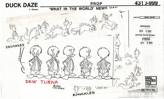 Quack Pack Disney TV Production Model Copy Flipper from Animator Wendell Washer's Estate 1996 4