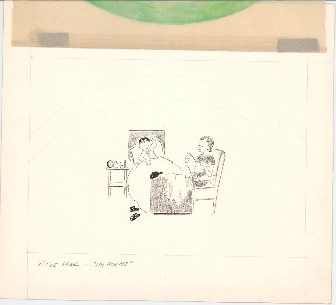 Illustration Book Page Original Drawing by Lowenheim c1978 Samuel Lowe T003