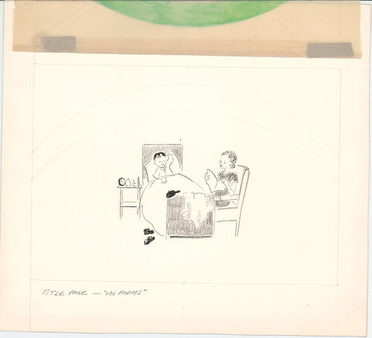 Illustration Book Page Original Drawing by Lowenheim c1978 Samuel Lowe T003
