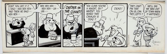 Sir Bagby Rick Hackney and Bill Hackney Original Ink Daily Comic Strip Art Signed BB04