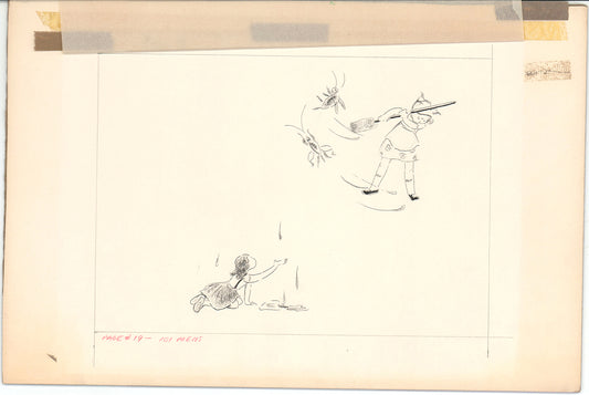 Illustration Book Page Original Drawing by Lowenheim c1978 Samuel Lowe H003