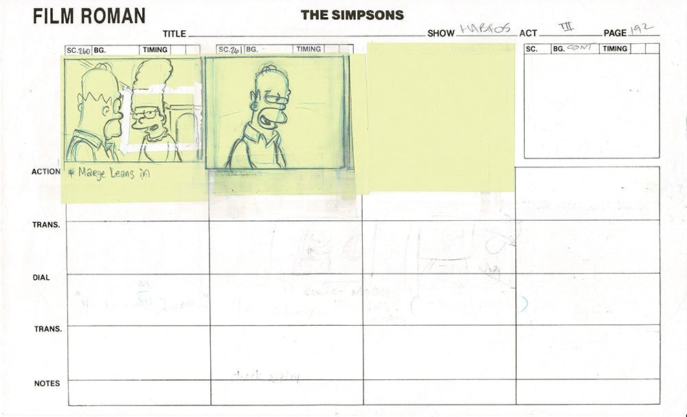 The Simpsons Original Production Animation Storyboard 2006 Fox 4