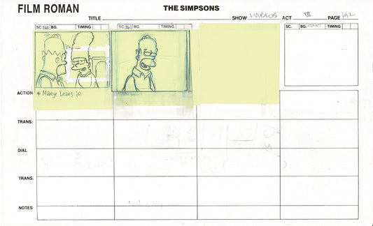 The Simpsons Original Production Animation Storyboard 2006 Fox 4