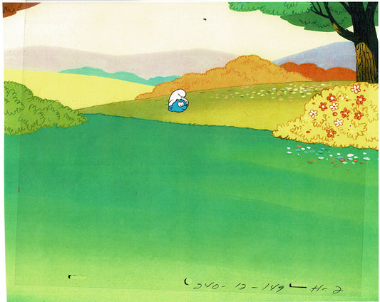 Smurfs Original Production Animation Cel Hanna Barbera 1980s Z-04