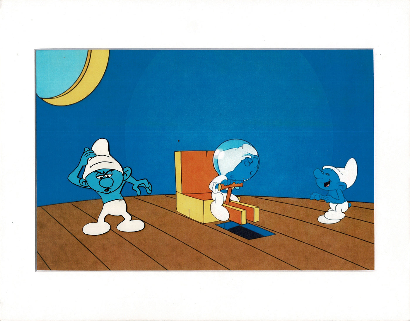Smurfs Smurf PILOT Grouchy Production Animation Cel Hanna Barbera 1981 See Below P4
