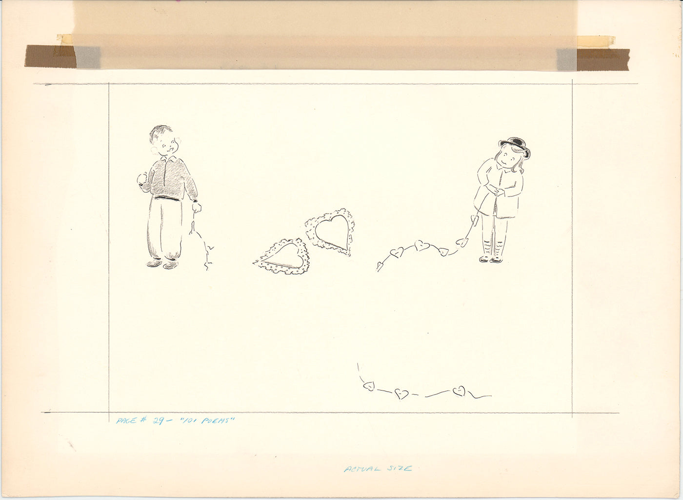 Illustration Book Page Original Drawing by Lowenheim c1978 Samuel Lowe T049