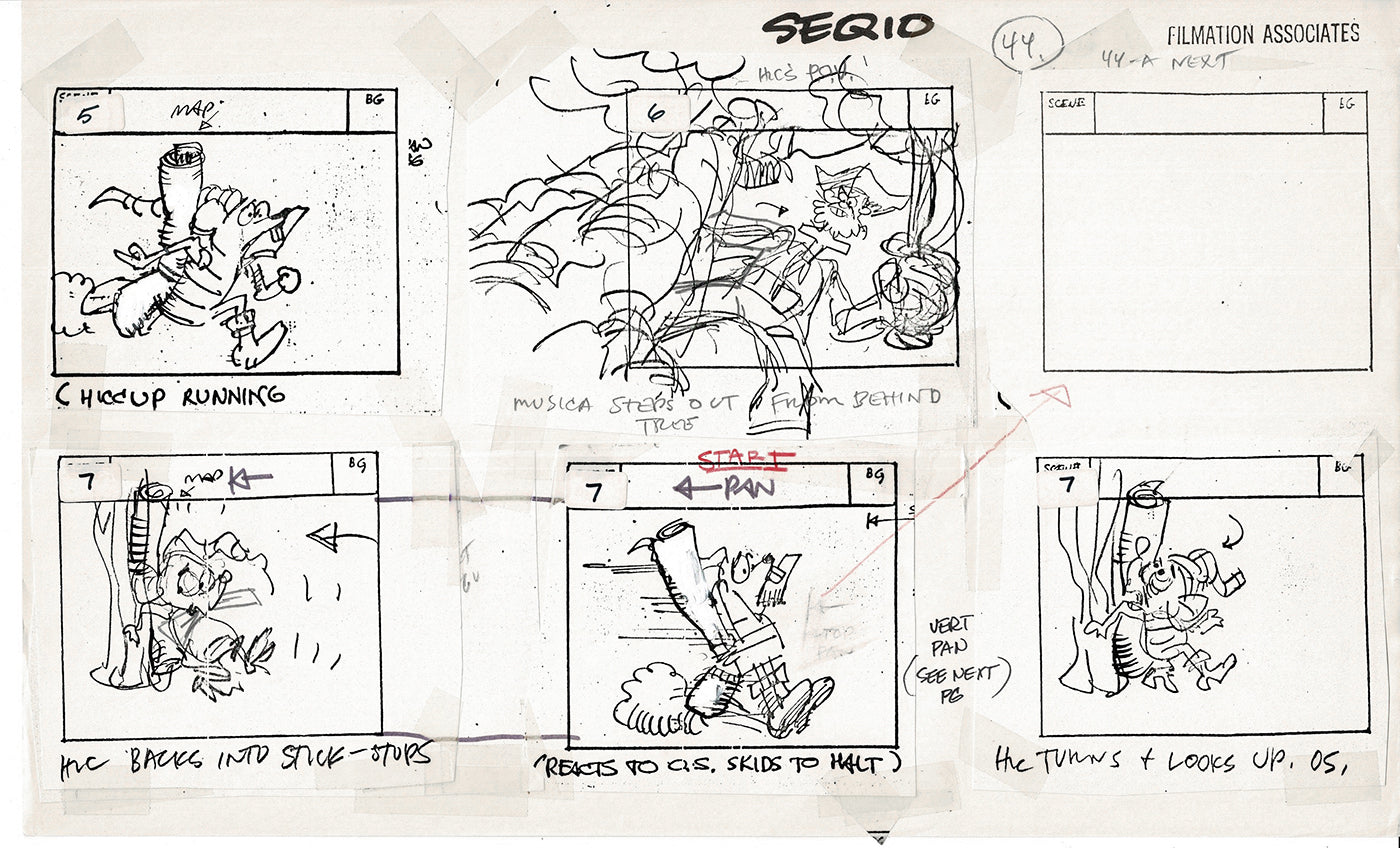 Treasure Island Storyboard Art Cartoon 2 Pages Stevenson Filmation WB 1973 A-51