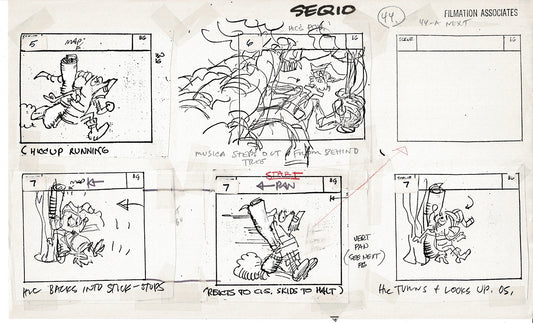 Treasure Island Storyboard Art Cartoon 2 Pages Stevenson Filmation WB 1973 A-51