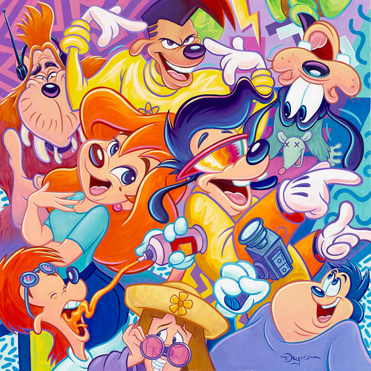 Goof Troop Walt Disney Fine Art Tim Rogerson Signed Limited Edition of 50 Print on Canvas Electric Ensemble