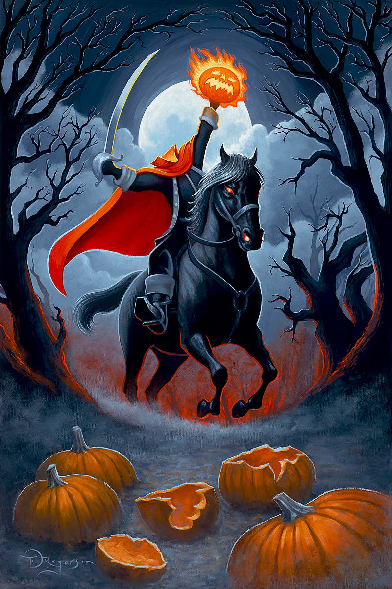 Ichabod Crane Walt Disney Fine Art Tim Rogerson Signed Limited Edition of 195 Print on Canvas "Headless Horseman Rides Tonight"