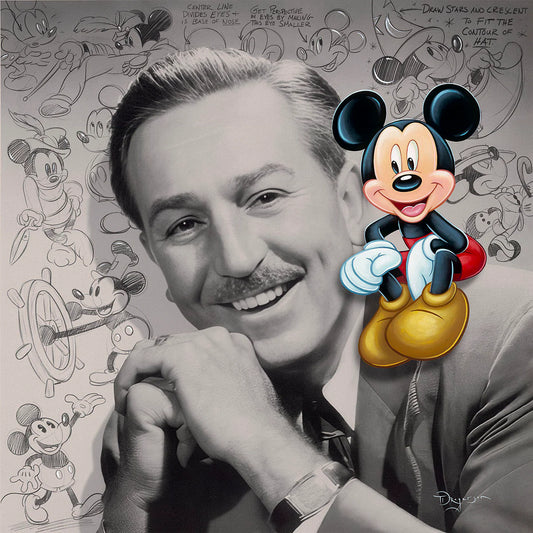 Mickey Mouse Walt Disney Fine Art Tim Rogerson Signed Limited Edition of 95 Print on Canvas It All Started With A Mouse