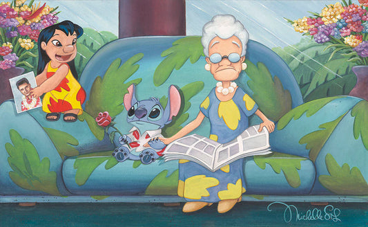 Lilo & Stitch Walt Disney Fine Art Michelle St. Laurent Signed Limited Edition of 195 Print on Canvas "Acts of Kindness"
