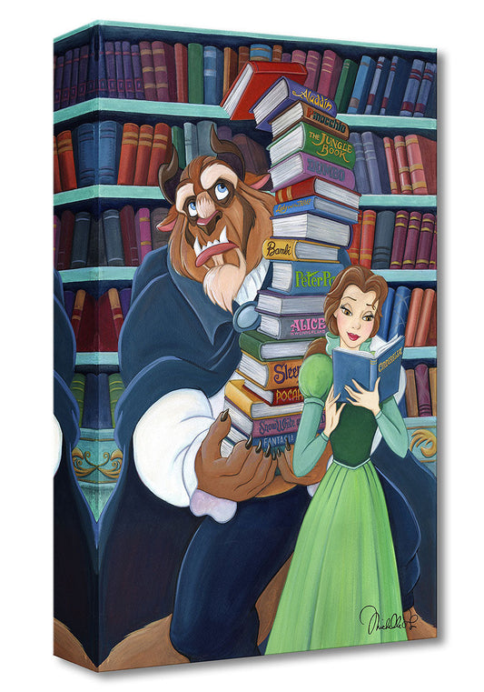 Beauty and the Beast Walt Disney Fine Art Michelle St. Laurent Limited Ed of 1500 Treasures on Canvas Print TOC "Belle's Books"