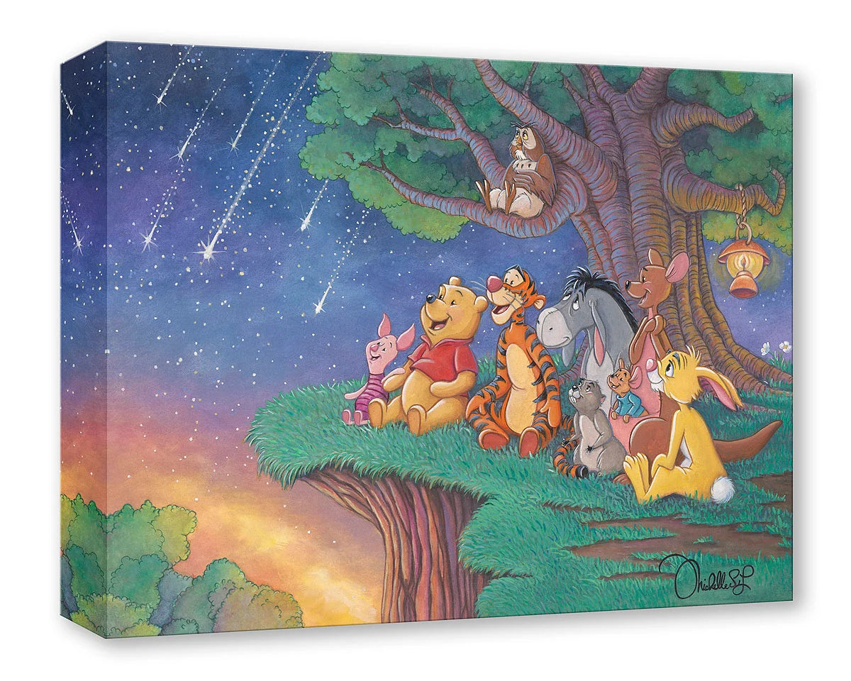 Winnie the Pooh and Tigger Walt Disney Fine Art Michelle St. Laurent Ltd Ed Treasures on Canvas Print TOC 1500 Stars, Wishes and Friendship