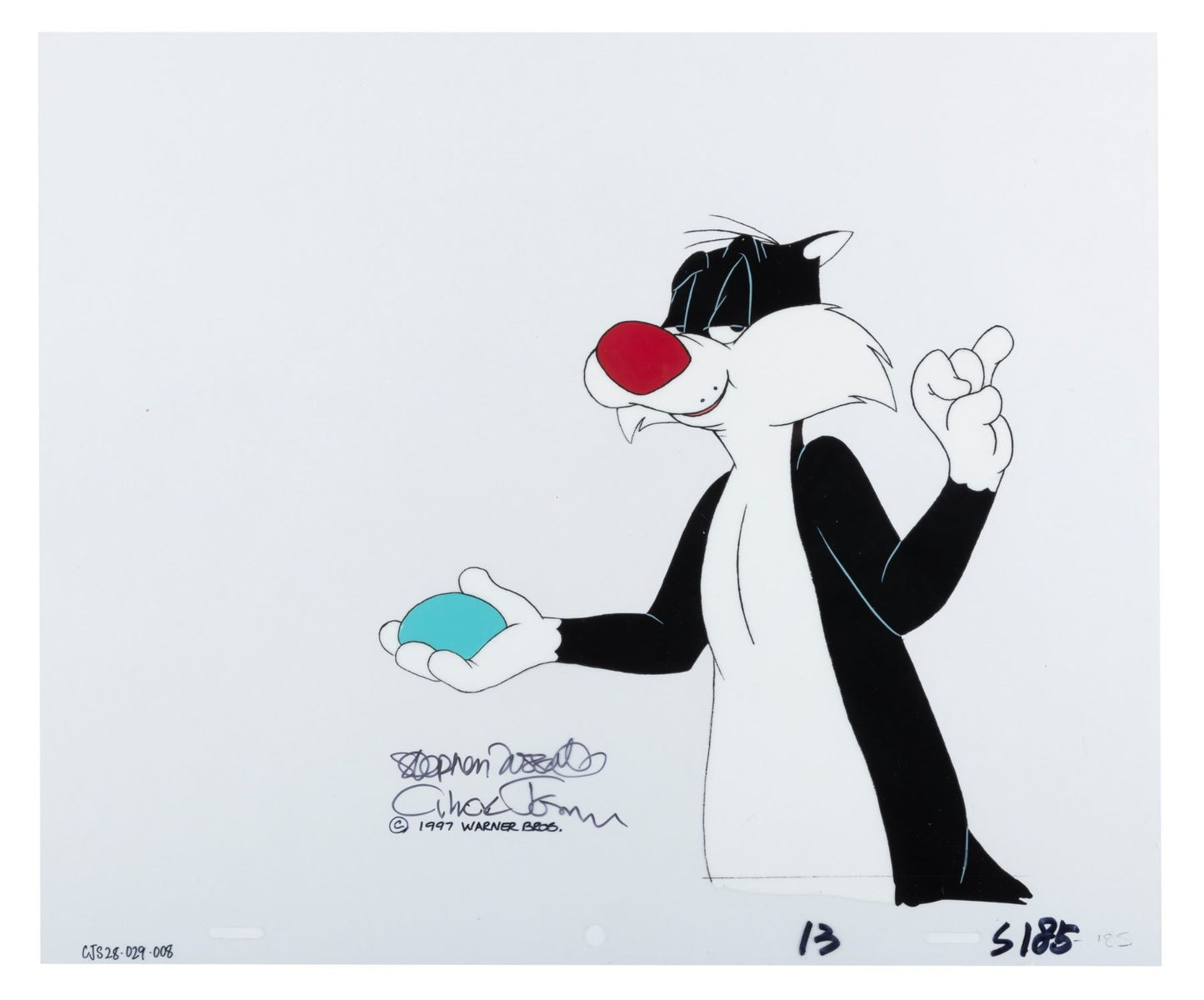 Sylvester Chuck Jones Signed Looney Tunes Production Animation Cel from Warner Bros 1997