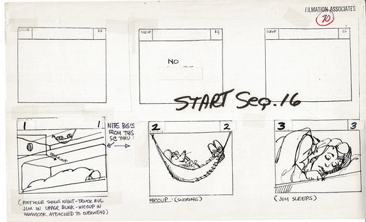 Treasure Island Storyboard Art Cartoon 2 Pages Stevenson Filmation WB 1973 B-53