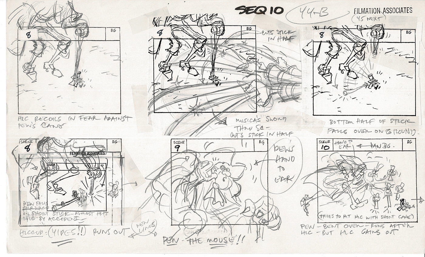 Treasure Island Storyboard Art Cartoon 2 Pages Stevenson Filmation WB 1973 A-53