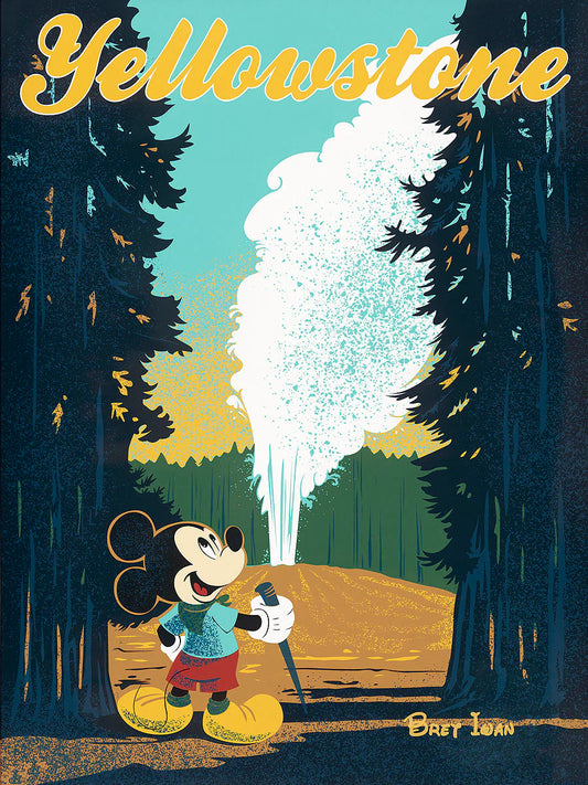 Mickey Mouse National Parks Camping Walt Disney Fine Art Bret Iwan Signed Limited Edition Print of 195 on Canvas "Yellowstone"