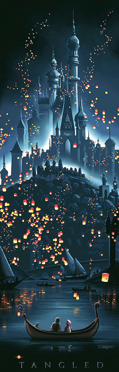 Walt Disney Fine Art JC Richard Signed Limited Edition of 195 Canvas Print "Tangled Castle"