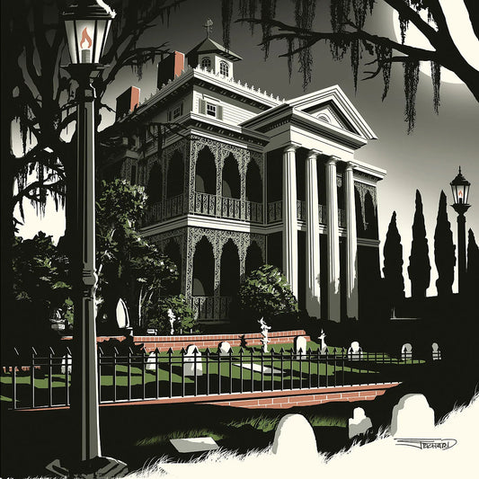 Haunted Mansion Walt Disney Fine Art JC Richard Signed Limited Edition of 195 Canvas Print Where Spirits Gather