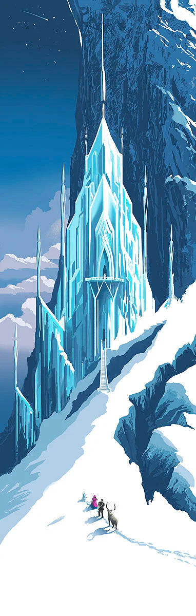 Elsa "Frozen Castle" Walt Disney Fine Art JC Richard Signed Limited Edition of 195 Canvas Print
