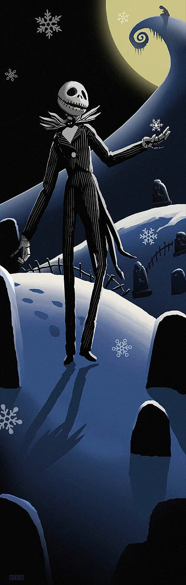 Nightmare Before Christmas Jack Skellington Walt Disney Fine Art JC Richard Signed Limited Edition of 195 Canvas Print "Moonlit Christmas"
