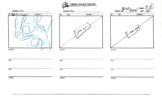 Teenage Mutant Ninja Turtles TMNT Original Production Animation Storyboard 1995 NM-5a