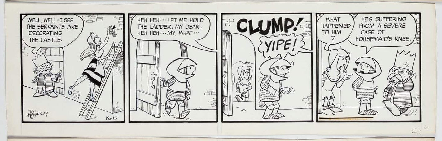 Sir Bagby Rick Hackney and Bill Hackney Original Ink Daily Comic Strip Art Signed BB05