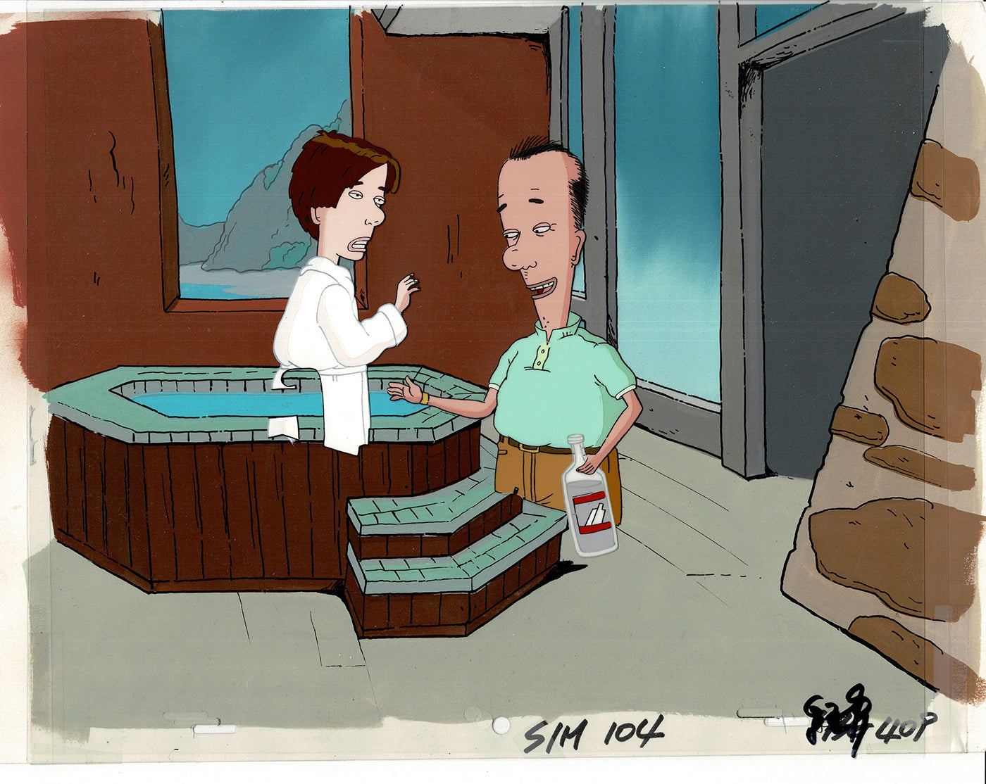 David Spade Production Cel and Drawing and OBG Background from Sammy Production TV Cartoon SNL Alum 2000 BB-05
