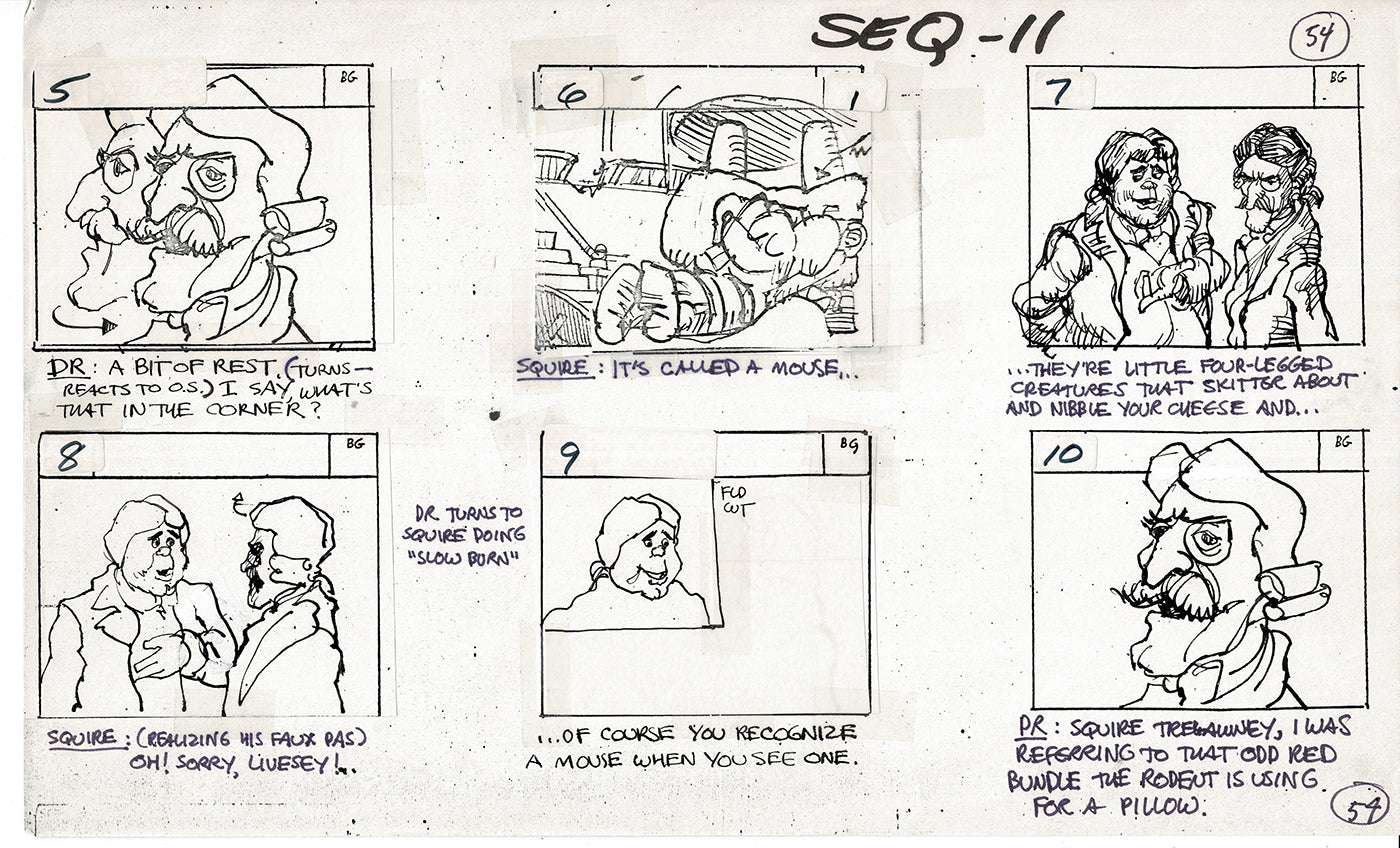 Treasure Island Storyboard Art Cartoon 2 Pages Stevenson Filmation WB 1973 B-05