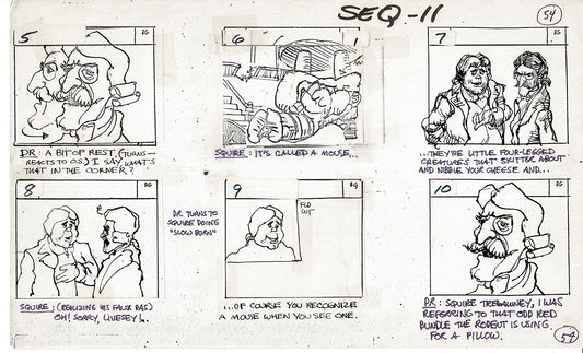 Treasure Island Storyboard Art Cartoon 2 Pages Stevenson Filmation WB 1973 B-05