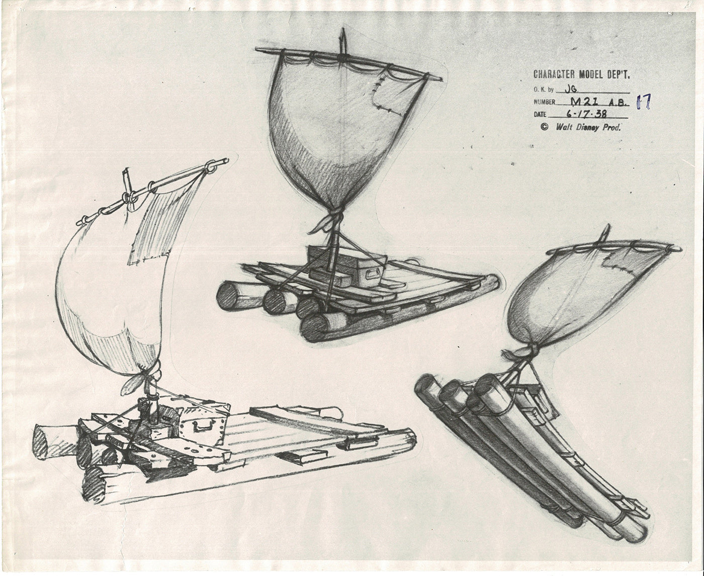 Pinocchio Walt Disney Litho Production Animation Model Sheet 1930s M5