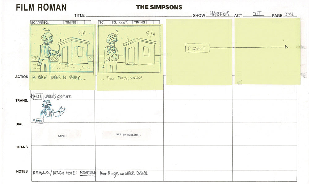 The Simpsons Original Production Animation Storyboard 2006 Fox 5