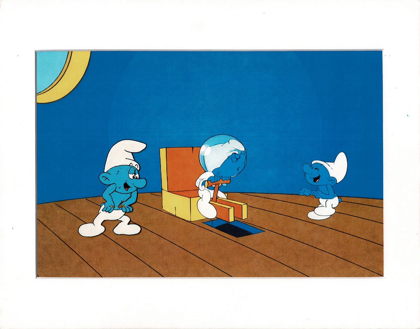 Smurfs Smurf PILOT Grouchy Production Animation Cel Hanna Barbera 1981 See Below P5