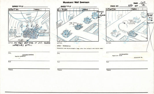 Teenage Mutant Ninja Turtles TMNT Original Production Animation Storyboard 1989 BB-60