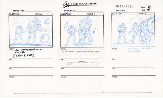 Teenage Mutant Ninja Turtles TMNT Original Production Animation Storyboard 1995 U3-61