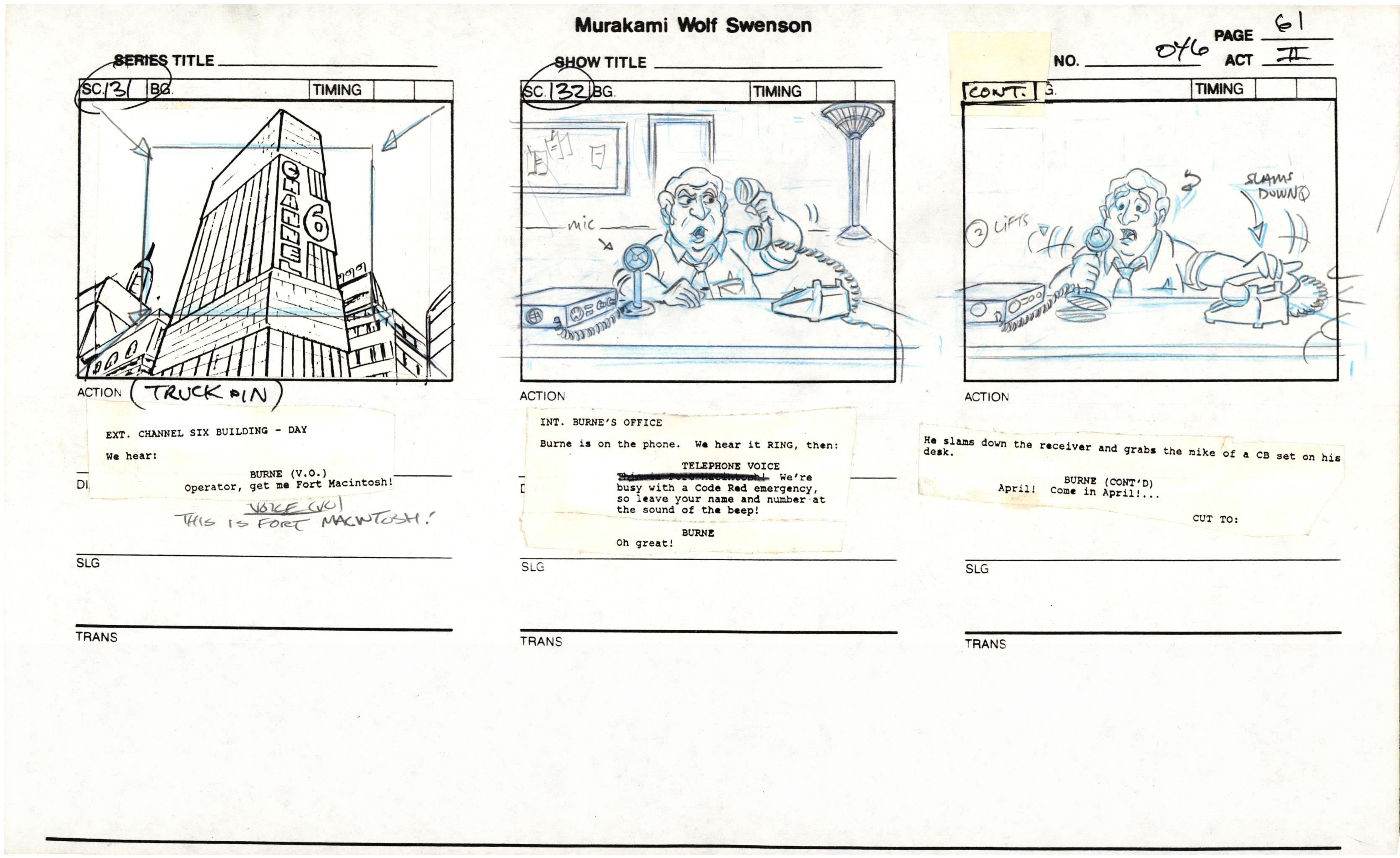 Teenage Mutant Ninja Turtles TMNT Original Production Animation Storyb ...