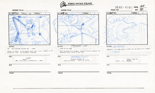 Teenage Mutant Ninja Turtles TMNT Original Production Animation Storyboard 1995 U3-64
