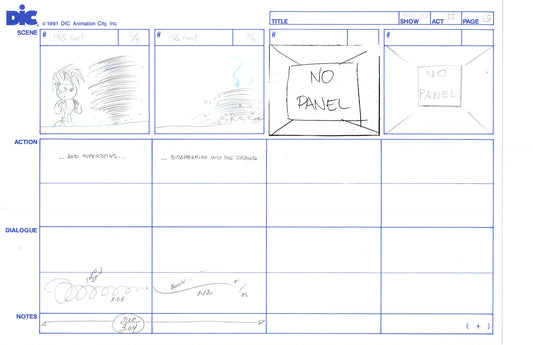 Sonic Underground Huge Hand-Drawn Production Storyboard 1999 from DIC Used to Make the Cartoon Pg 65