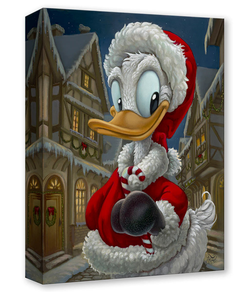 Donald Duck Christmas Walt Disney Fine Art Jared Franco Limited Edition of 1500 Treasures on Canvas Print TOC - Merry Donald