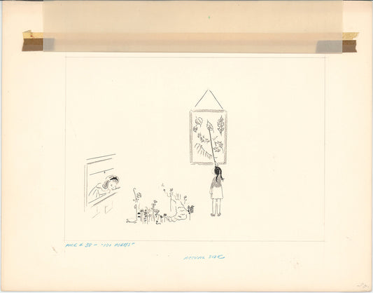 Illustration Book Page Original Drawing by Lowenheim c1978 Samuel Lowe T065