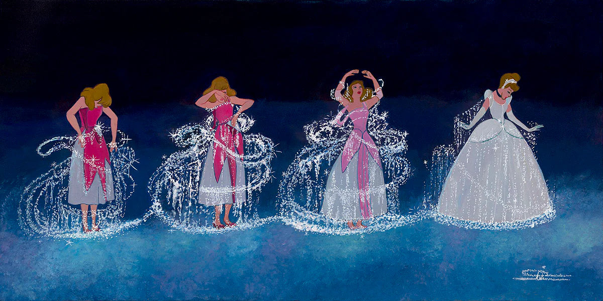 Cinderella Walt Disney Fine Art Arienne Boley Signed Limited Edition of 95 Print on Canvas - Bibbidi Bobbidi Boo