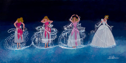 Cinderella Walt Disney Fine Art Arienne Boley Signed Limited Edition of 95 Print on Canvas - Bibbidi Bobbidi Boo